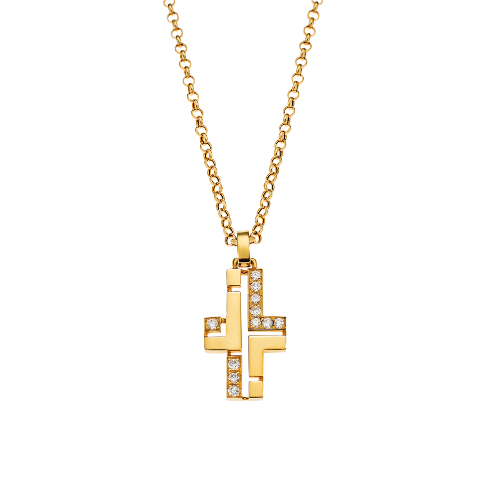 Cross pendant in 18KT yellow gold