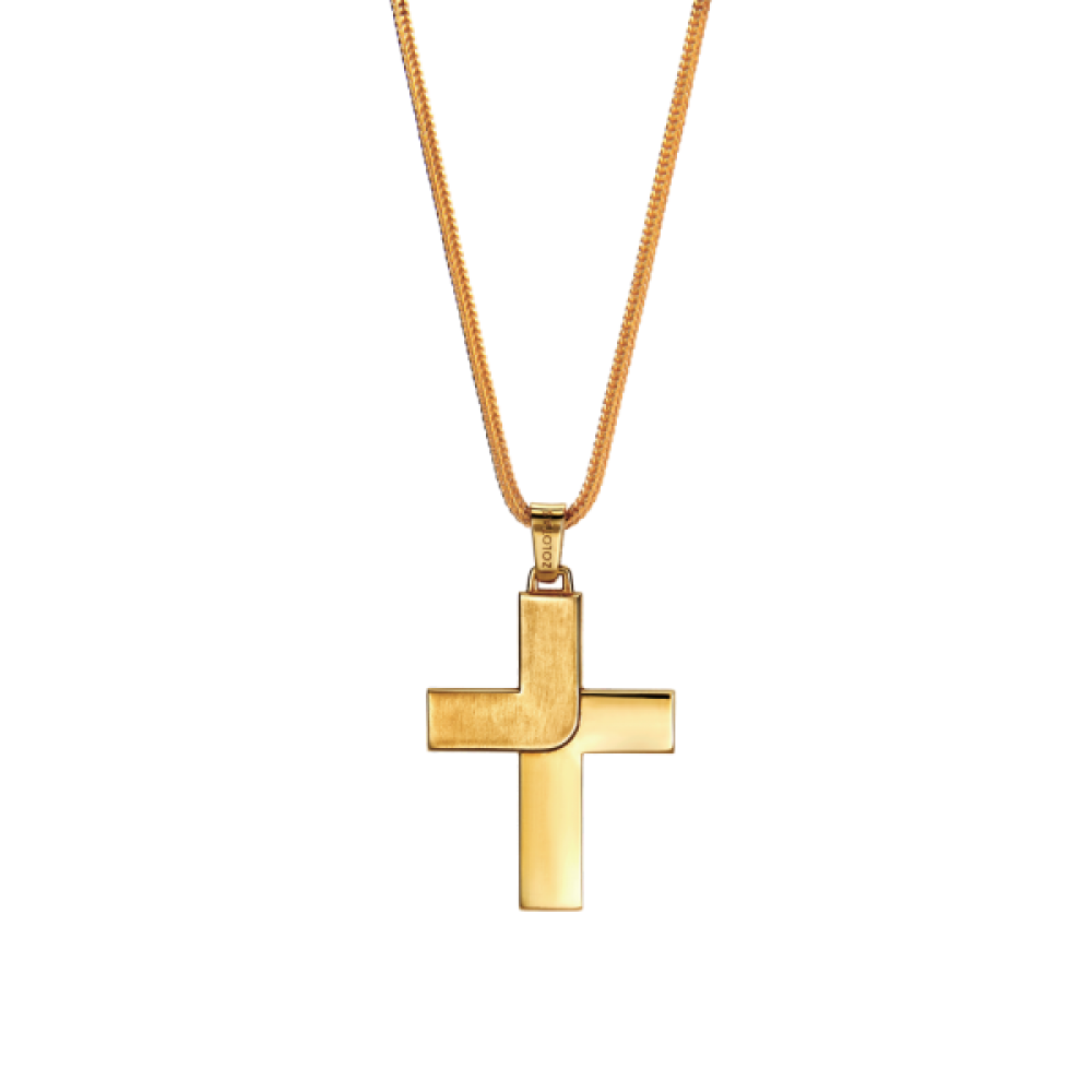 Cross pendant in 18KT yellow gold