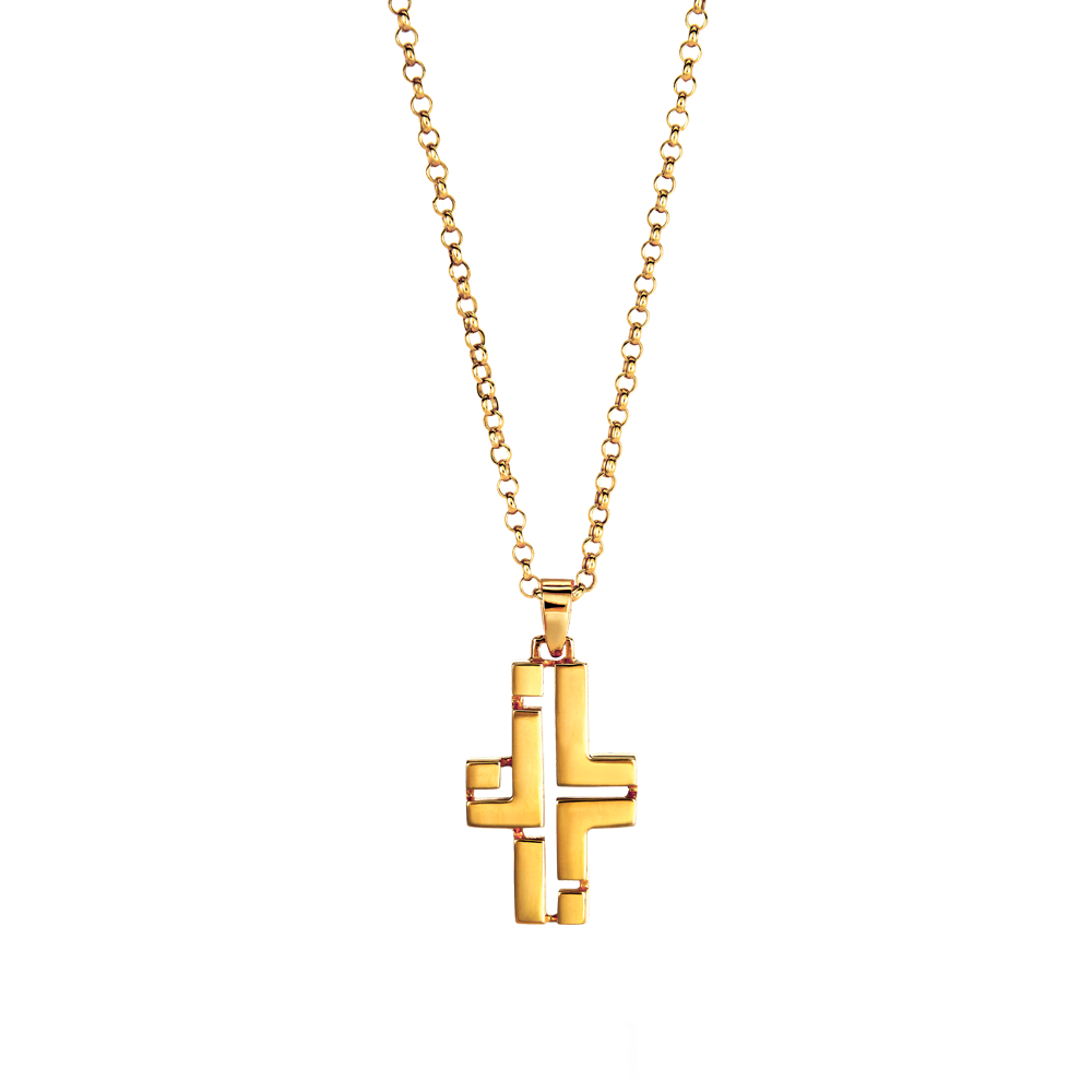 Cross pendant in 18KT yellow gold